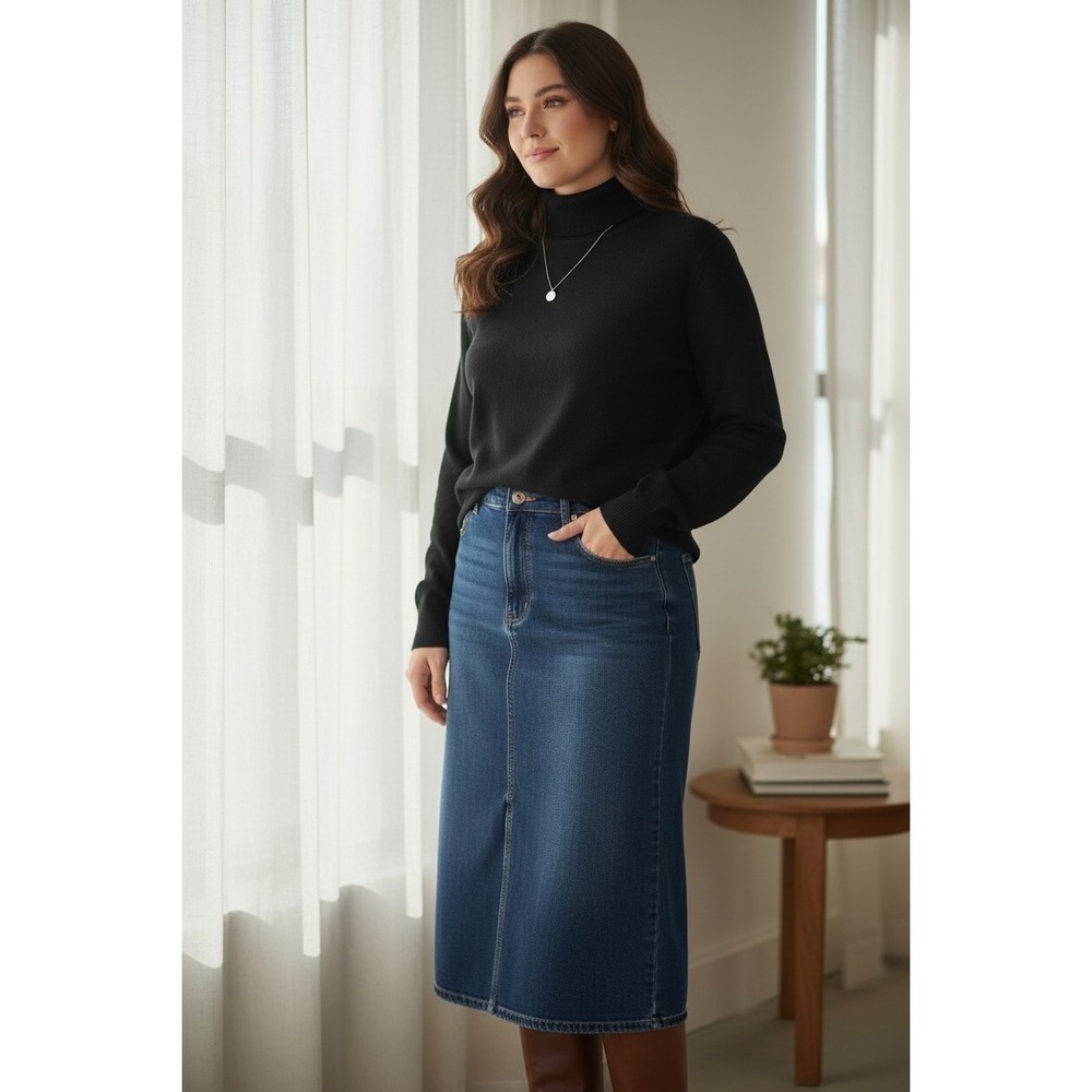 Lord‎ & Taylor Italian Merino Wool Scandi Girl Sweater Black Dark Acadamia XL